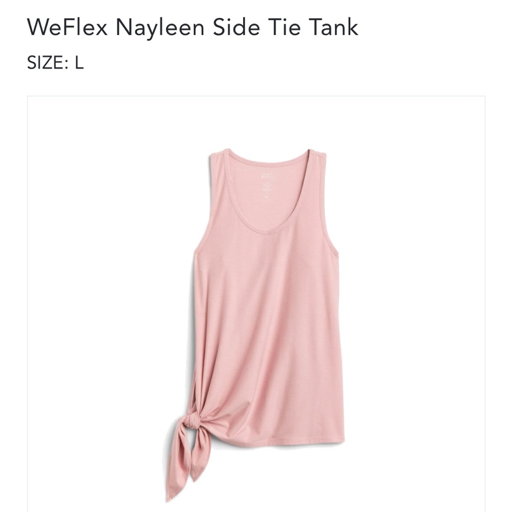 Market & Spruce Active Side Tie Tank in Pink, size L - Picture 1 of 8